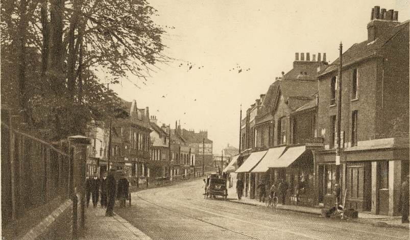 1920 approx postcard of high street near st lawrence s church by kind permission of howard webb collection