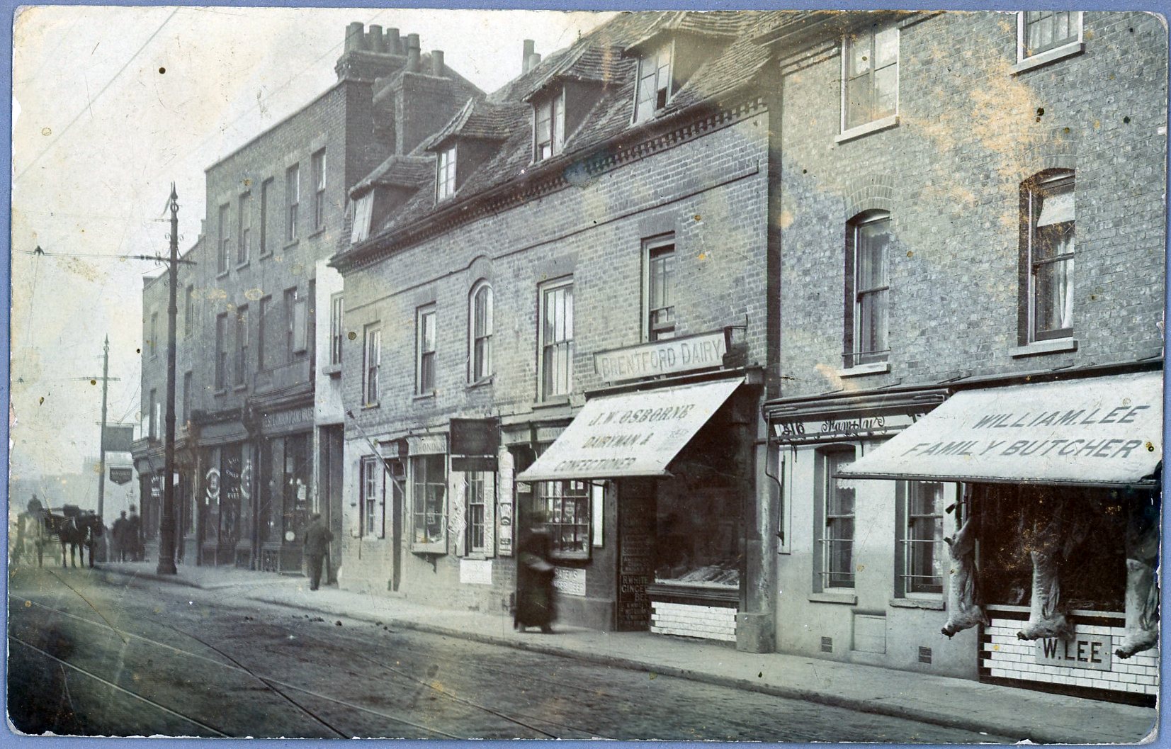 Around 1905 the shops on the north side of the high street west of ealing road by kind permission of howard webb collection