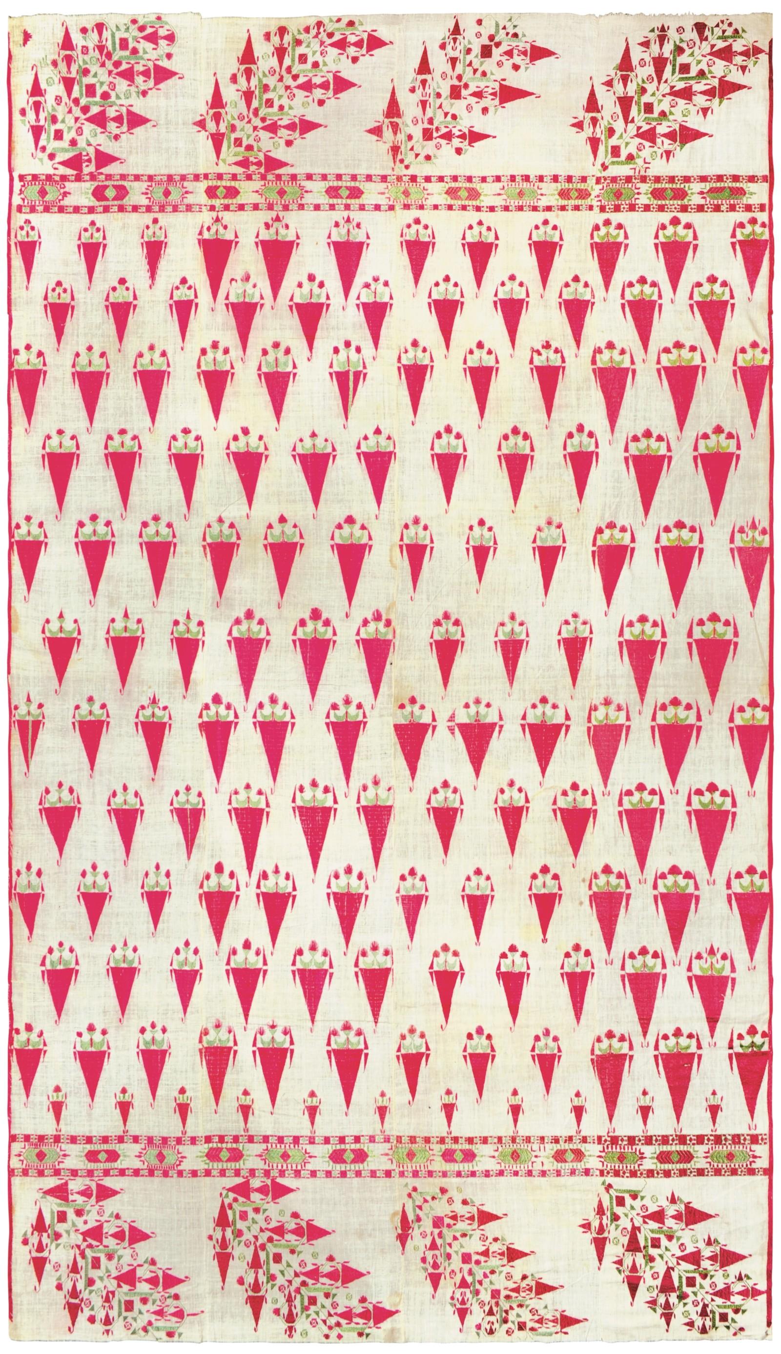 Woman shawl chand or moon bagh undivided punjab early 20th century 152 x 265 cm c karun thakar collection desmond