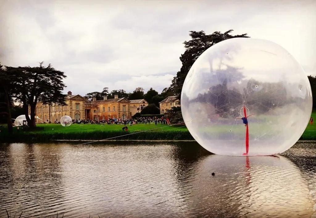 Image of sphere in a lake at Boston Manor Park